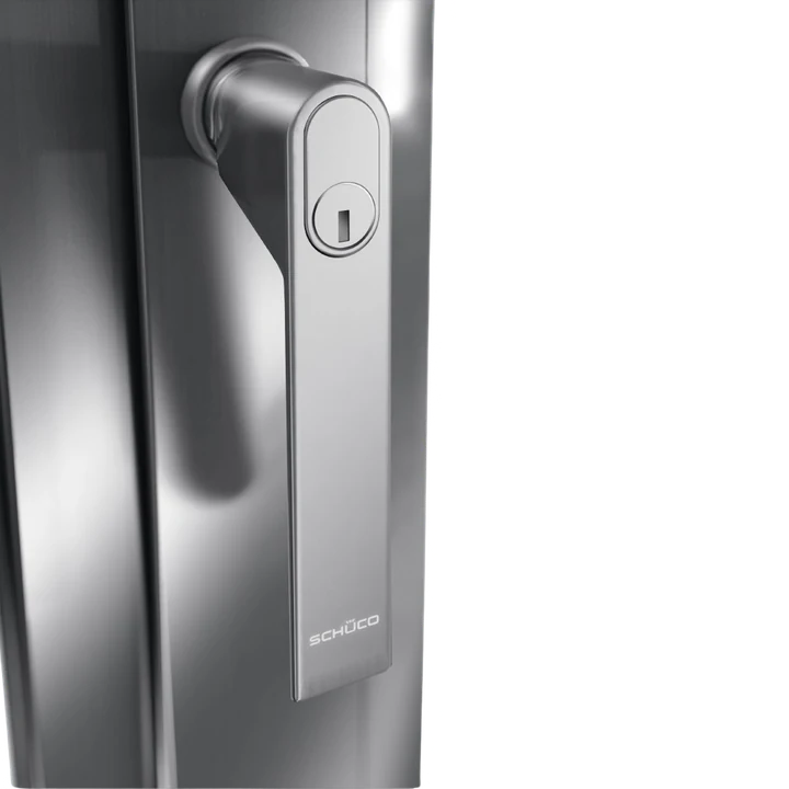 Lockable Schüco window handle with lock cylinder