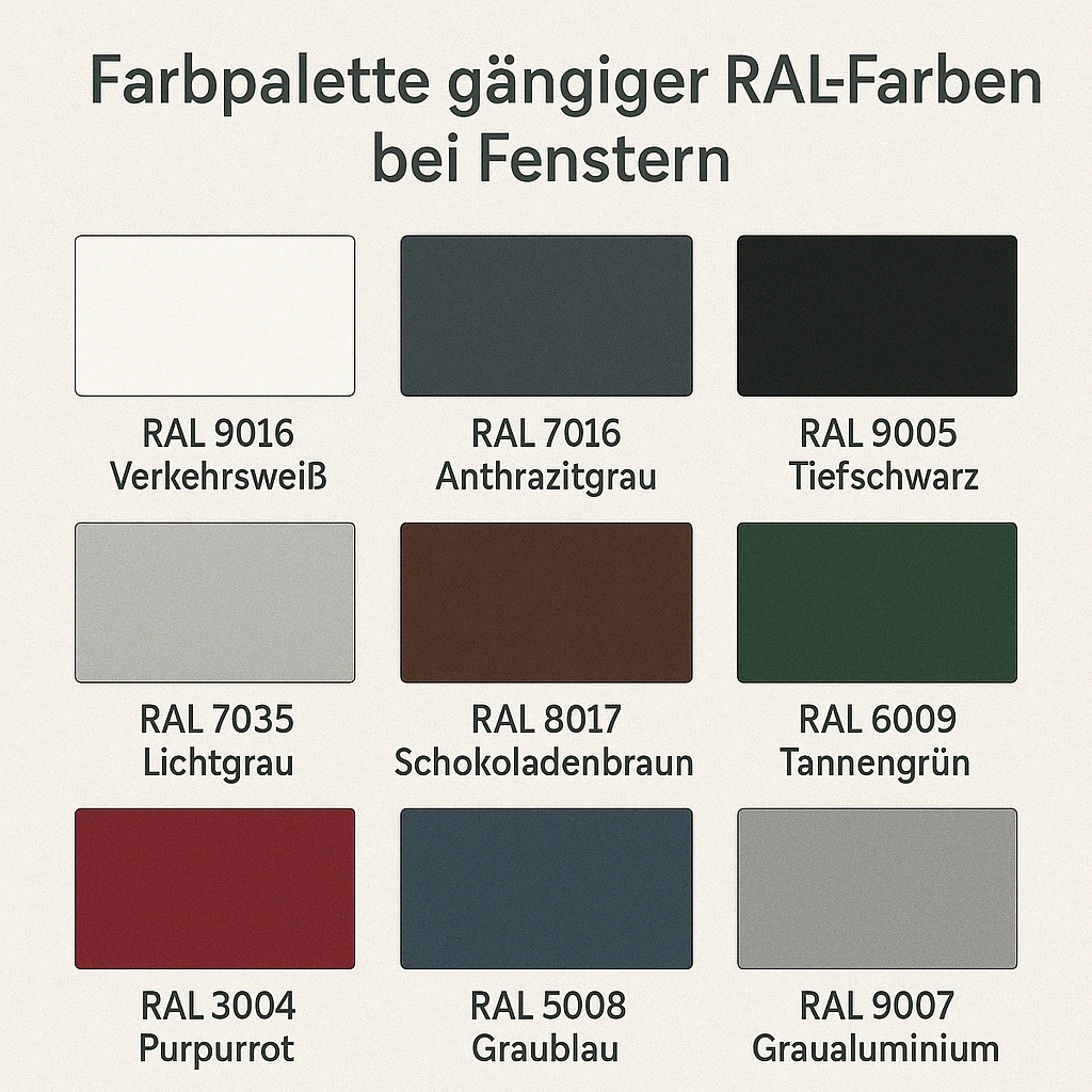RAL color card for aluminum surfaces